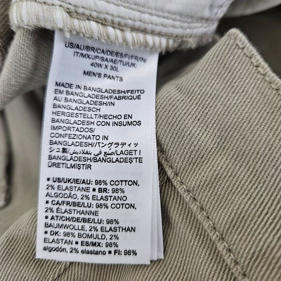 Mens Essentials Khaki Pants 40W X 30L Cotton Blend Work Casual Everyday Wear - Picture 10 of 11